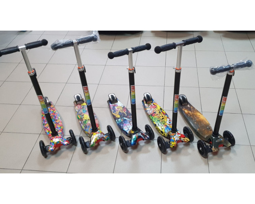 Самокат 3-х колёсный ''MicMox'' с принтом